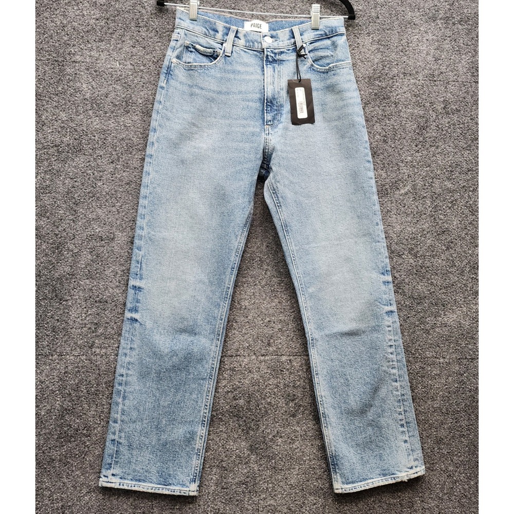 NWT PAIGE Sawyer Womens High Rise Straight Leg Costar Light Wash Denim Jeans 27